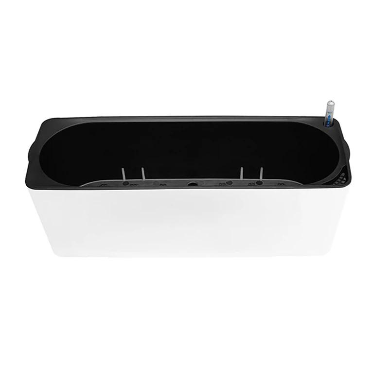 Rectangular Self Watering Flowerpot with Water Level Indicator for Garden Balcony Office Flowers Planting Pot Bonsai Containers