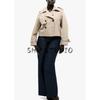 New Fall Women's Clothing Loose Design Flat Collar Long Sleeves Double Breasted Short Imitation Trench Coat Outwear 1202762