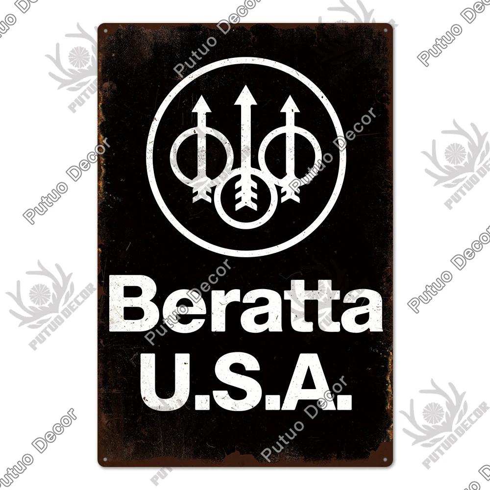 Putuo Decor Brand Poster Vintage Metal Tin Sign Plaque Plate for Garage Man Cave Gun Club Wall Decor Pistola Co2 Arma Metal