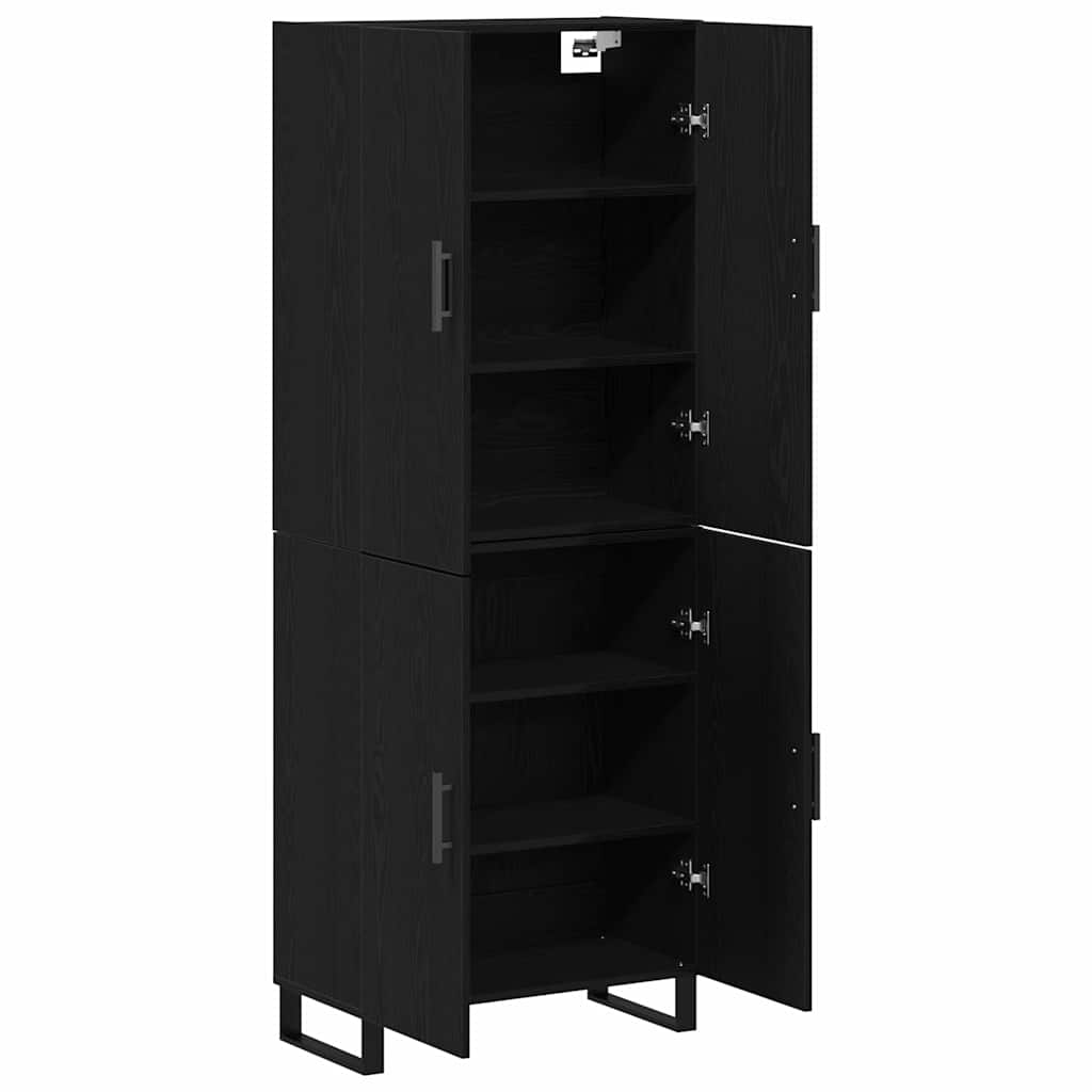 Highboard 2 pcs Black Oak Effect 69.5 x 34 x 180 cm