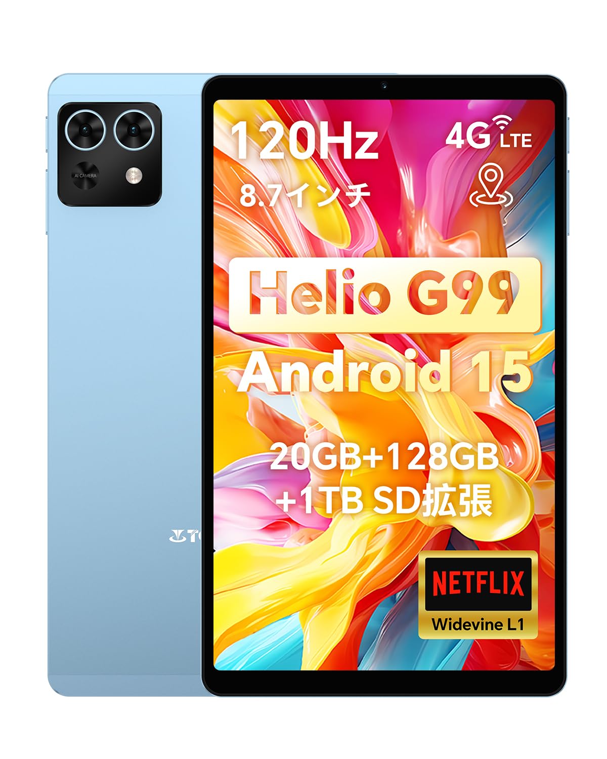

TECLAST T50MINI Tablet with Helio G99 120Hz High Refresh Android 4G LTE Dual Widevine Netflix WiFi BT Facial and Child 8-inch 8-Core CPU, Rate, 15, синій