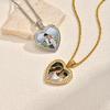 Picture Photo Necklace, Personalized  Zirconia Heart Pendant Jewelry Customized Gifts for Women