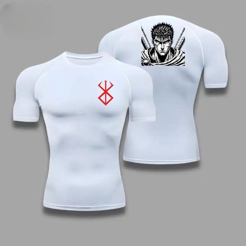 Men Compression T-Shirt for Fitness Running Sports Quick-Dry Guts Breathable Short Sleeves Stretchy Fabric for Summer Workouts