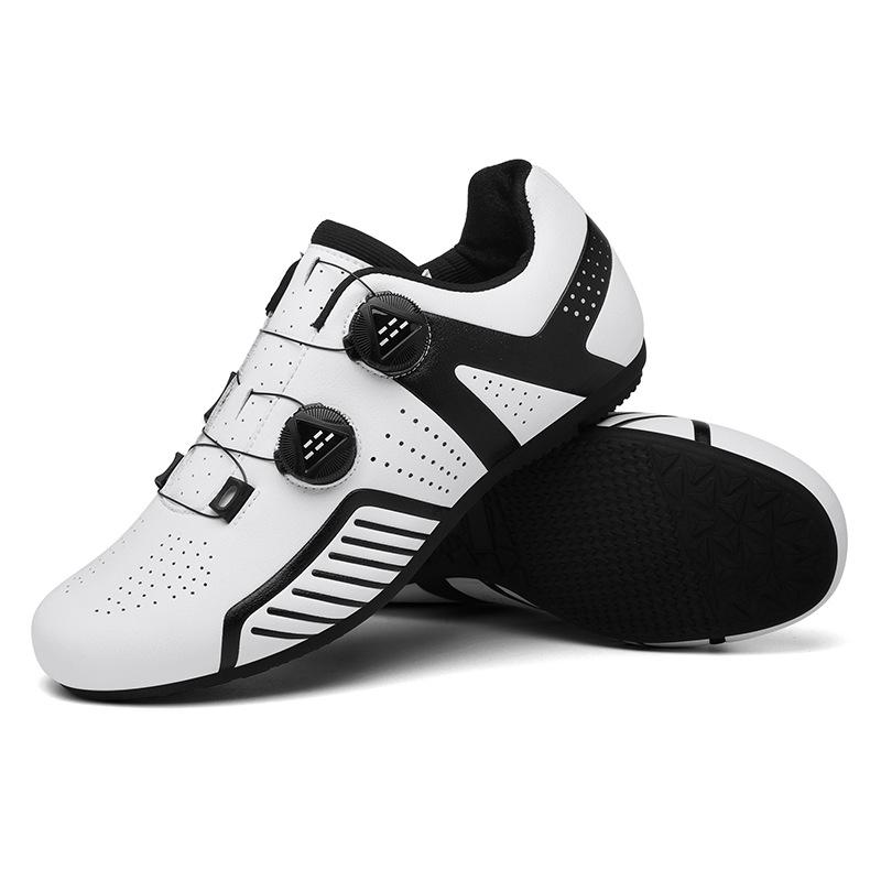 Neue Fahrradschuhe mit Schlössern Doppelschnallen-Schuhe Rennrad-Powerschuhe für Herren und Damen Harte Sohle Mountainbike-Gummisohle