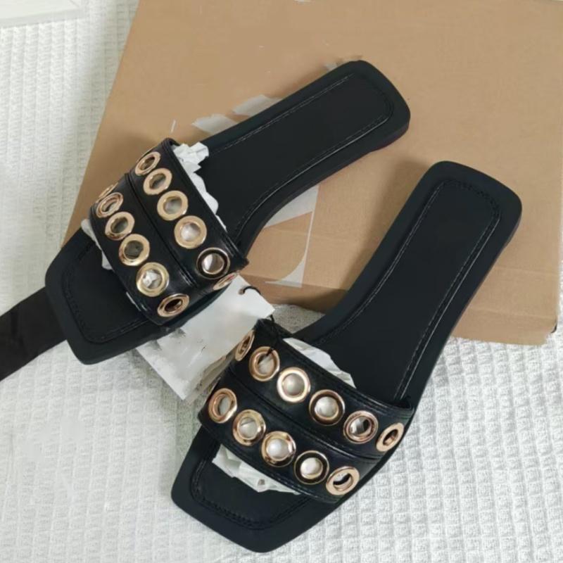 Fashion Designer Woman Flat Slippers Luxury Designer Sandals Casual Bottom Slippers Summer Women Sandals New Shoes for Women