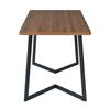 117X68cm dining table, (1-pc), frame made of metal, wood grain kitchen table with metal legs for dining room living room, black/walnut color