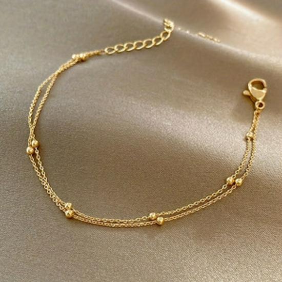 European and American Hot-Selling Double-Layer Heart Anklet - Minimalist Beach Jewelry for Women