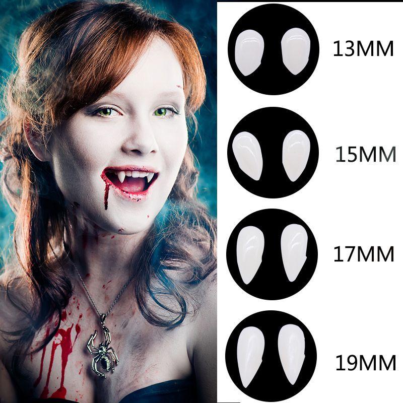 Realistic Halloween Vampire Fangs Teeth Kit With Solid Adhesive And Customizable Sizes