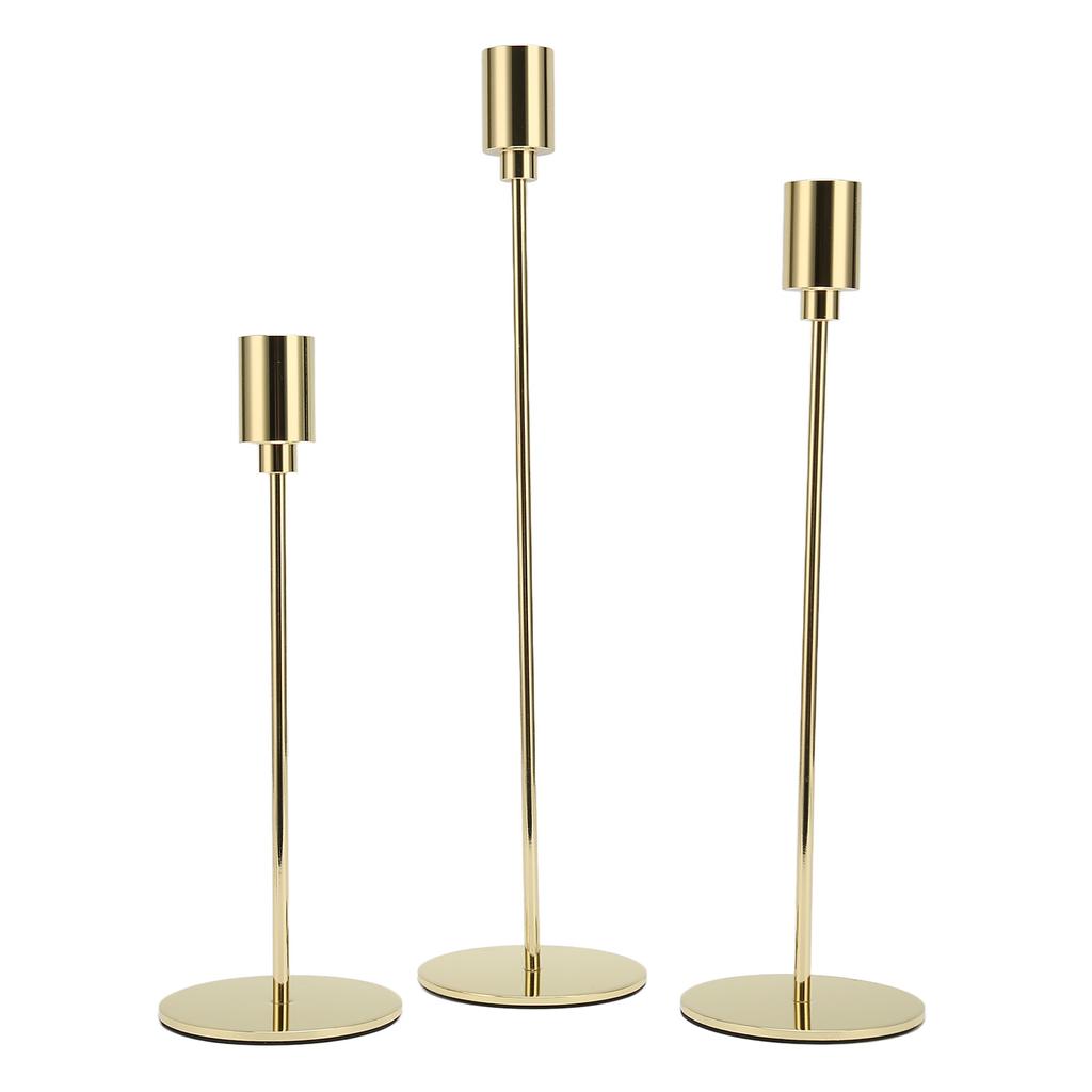 Metal Candle Holder Thin Beautiful Elegant Gold Candlestick Holders for Weddings Table Decoration