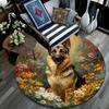 German Shepherd Round Area Rug,Carpet Rug for Living Room Bedroom Sofa Playroom Decor,Non-slip Floor Mat
