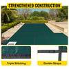 SucceBuy Inground Pool Safety Cover Rectangular PP Swimming Cover with Right Step Strength Mesh Rain Permeability for Garden
