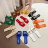 Summer Fashion Modern Slippers Women Flat Pleated Solid Leather Chain Decoration Rubber Sole Sexy Slides Ladies Summer Footwear