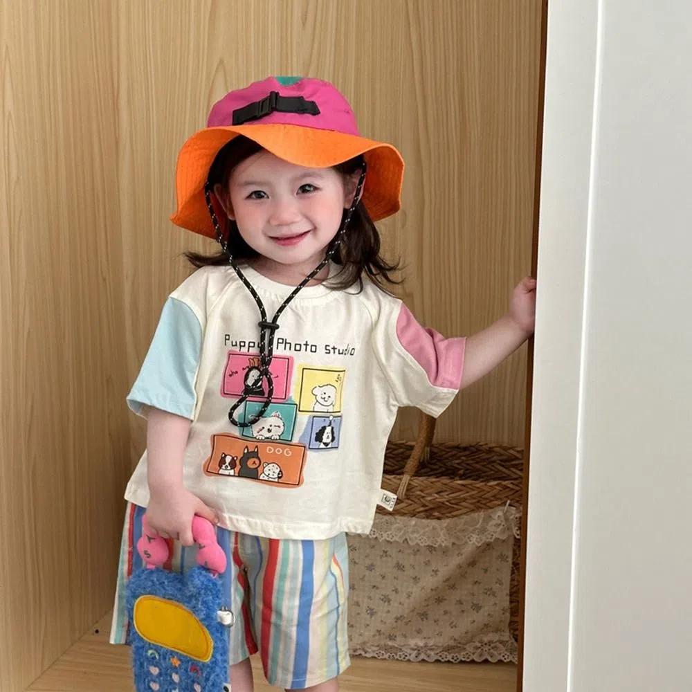 

Quick-dry Sunscreen Hat Baby Fisherman Caps Ins Children Bucket Cap Boys Girls синій