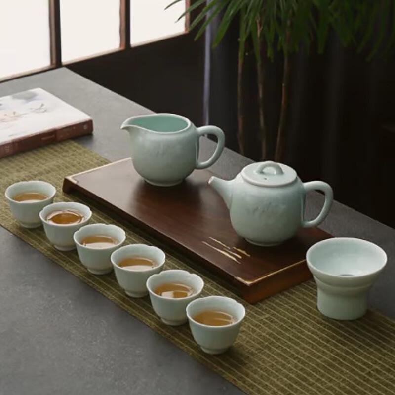 Bafangli Longquan Celadon 10-Piece Lotus Tea Set