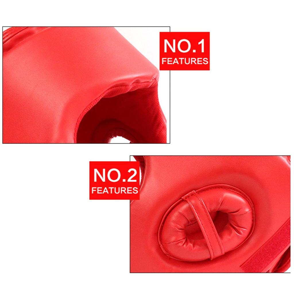 Heltäckt PU Boxningshjälm Muay Thai Utrustning Huvudskydd Träning Taekwondo Huvud Boxning Sparring Gym för Barn Vuxna