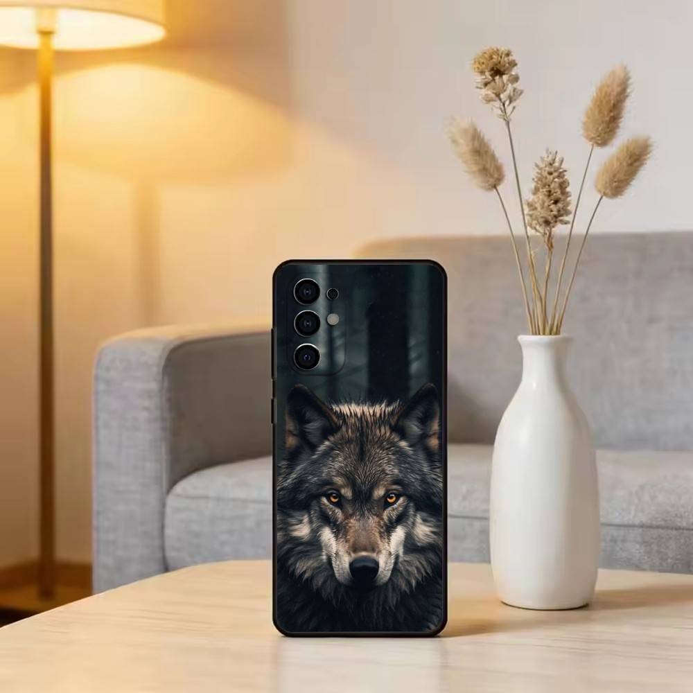 Savage Wolf Theme Phone Case For Samsung S25,S24,S21,S22,S23,S30,Ultra,S20,Plus,Fe,Lite,Note,10,Black Cover
