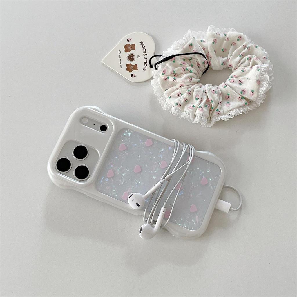 Heart Texture Anti-Fall Phone Case for iPhone 15/16/17 Pro Max