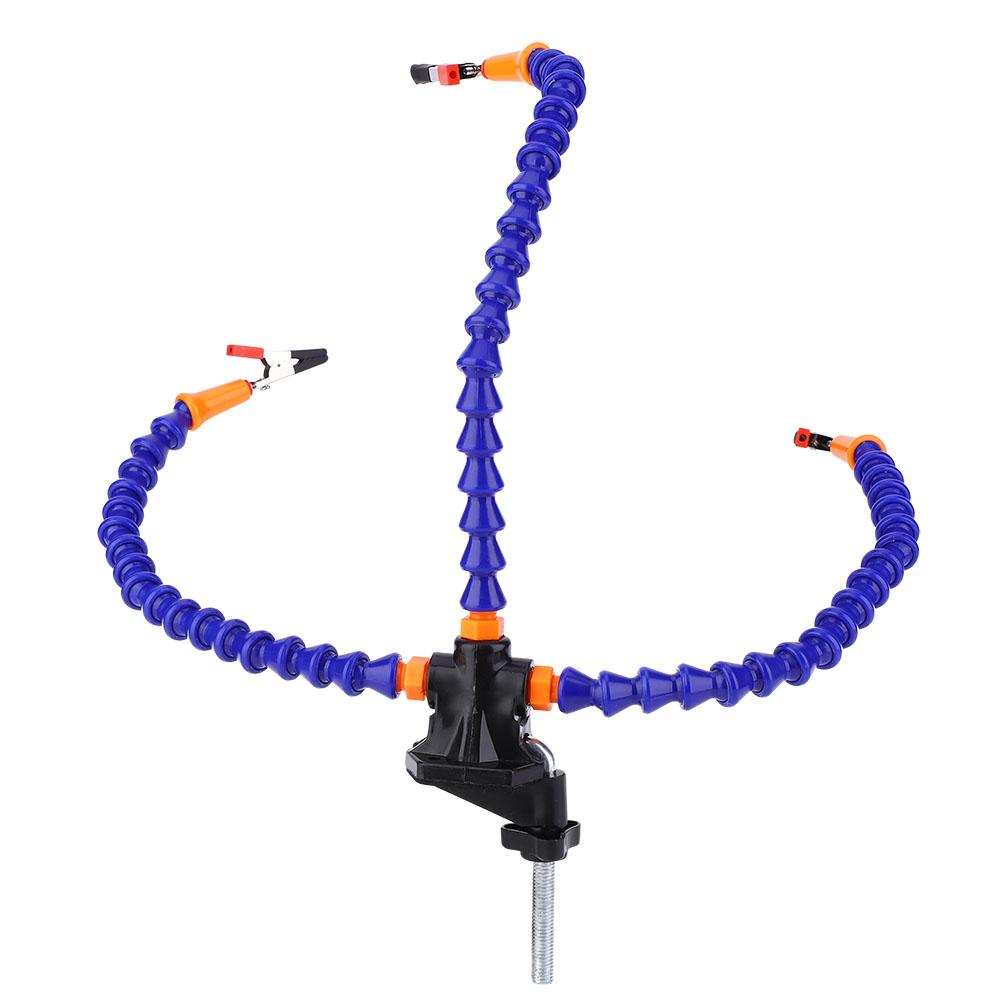 Flexible 3 Arms Soldering Holder Blue Multifunctional for Circuit Board Repairing and Fixing