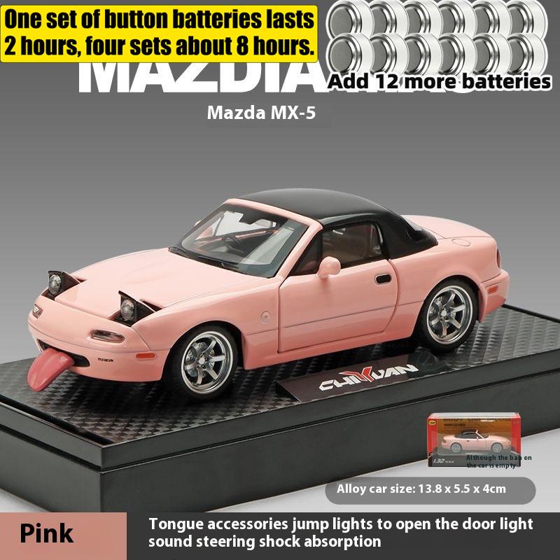 1:32 MAZDA MX-5 Alloy Diecast Racing Car Model Simulation Sound Light Children's Educational Toys Birthday Present For Boys