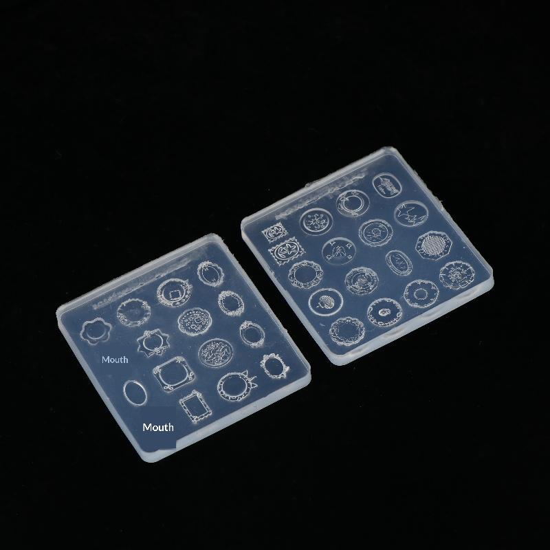 Nail Art Mini Dinner Plate Mold 3D Relief Manicure Templates Nail Art Transparent Silicone Nail Mold