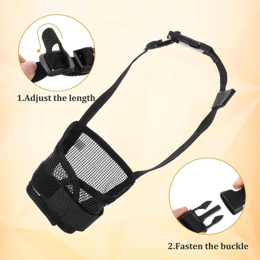3Pcs Dog Muzzle Soft Mesh Muzzle for Small Medium Large Dogs Adjustable Strap Breathable Dog Mouth Guard Anti Biting Barking Chewing Suitable Pets