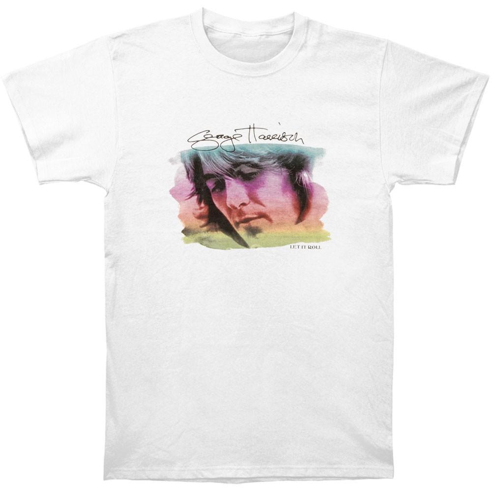 Men s George Harrison Watercolour Portrait T-shirt X-Large White 2XL