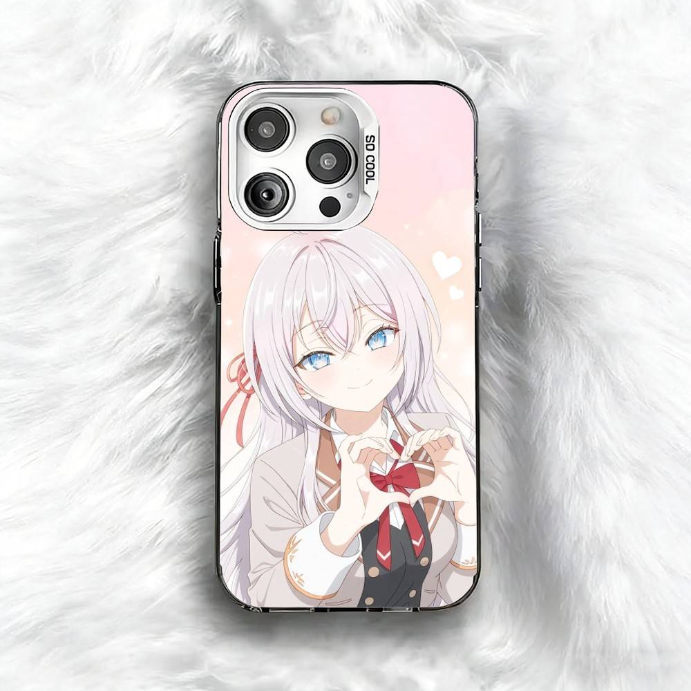 Custodia per Telefono Anime Carina A-Alya per iPhone 16 17 15 14 12 13 Pro Max Colore Nero Copertura Antiurto