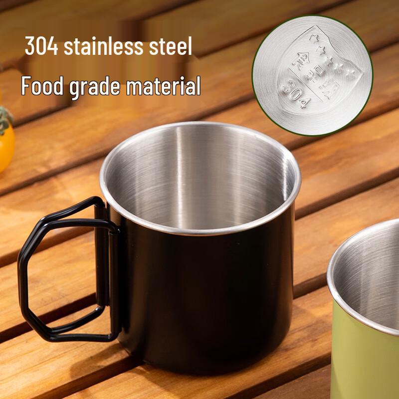 OEING Foldable 304 Stainless Steel Camping Mug