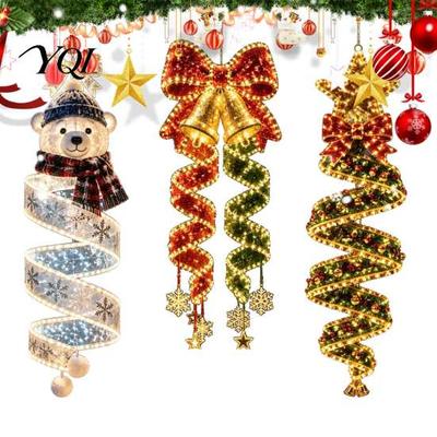 Coordinated Christmas Display Accessories Magic Spiral Hanging LED Light, Decoration with Indoor Festive Lighting for Parties Lights Porch Entryway