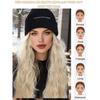 Synthetic Wig Hat Wig Warm Knitted Hat with Water Ripple Curls Women's Hat Wig Suitable for Daily Wear in Winter and Autumn