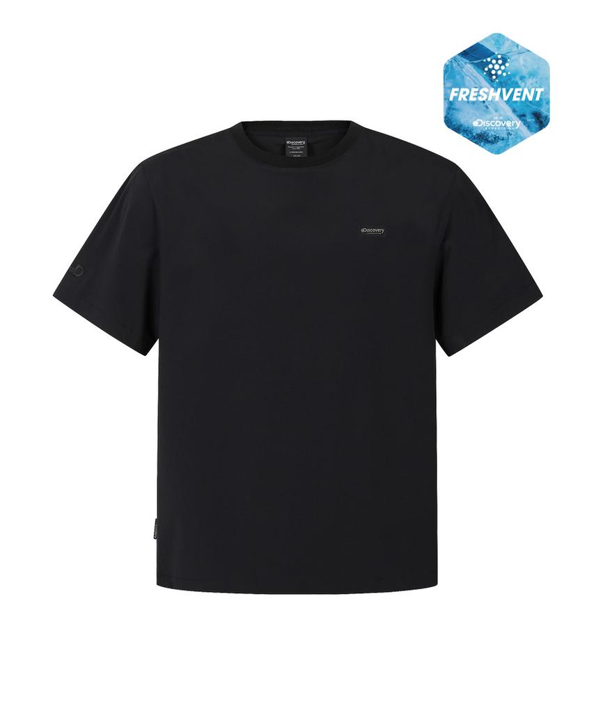 DISCOVERY EXPEDITION Uni Freshvent Essential Woven Short Sleeve T-Shirt (Black)