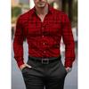 Men'S Stylish Geometric Print Long Sleeve Shirt Casual Button-Up with Lapel Collar,Perfect for Spring & Fall Pattern
