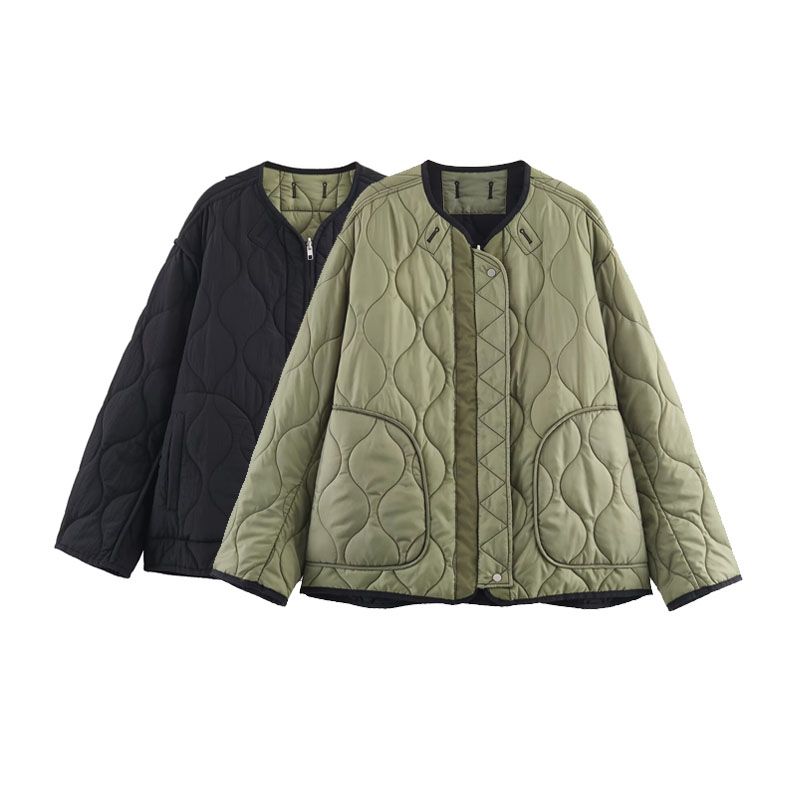 

Za New Fall Women s Clothing 2025 Fashion Wind Fashion Street Double-Sided Wear Cotton Coat Jacket 2969240 031 Double-sided wear L