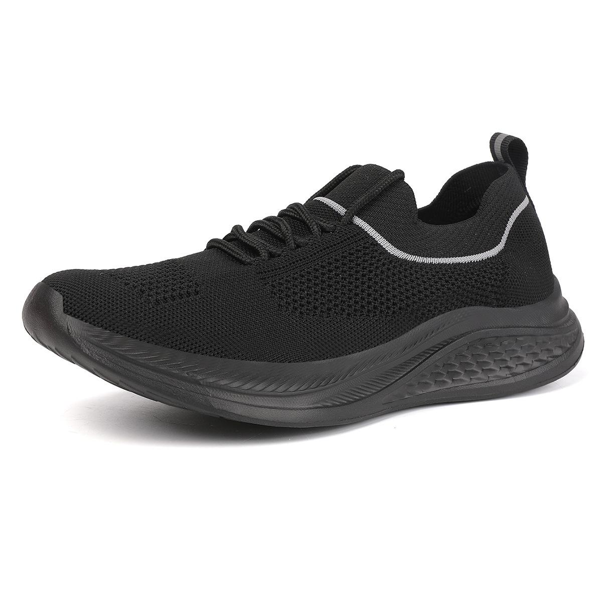 

Летающие плетеные сетчатые туфли для пар, женская обувь, дышащая, мягкая подошва, легкая и удобная, для повседневного отдыха, спорта, бега, для мужчин 45 чёрный