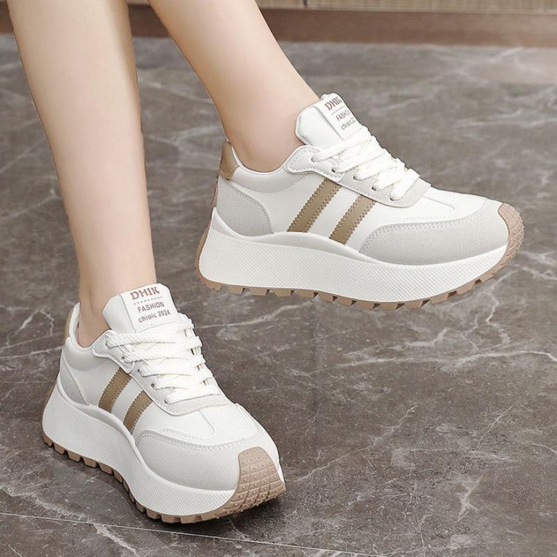 Summer Thick-Soled Women Shoes Height-Increasing Women Sneakers Casual Skate Shoes Lace-Up Sports Running Shoes for Women