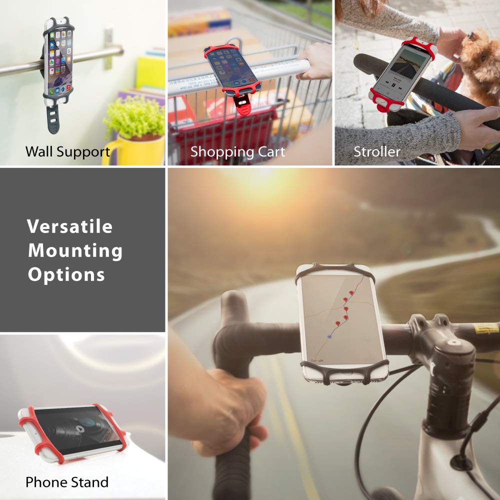 Bone Bike Tie X Bicycle Phone Easy to Attach and Compatible with Inch Sony Samsung iF Design Award Winning Holder, Ultra-Lightweight, All-Silicone