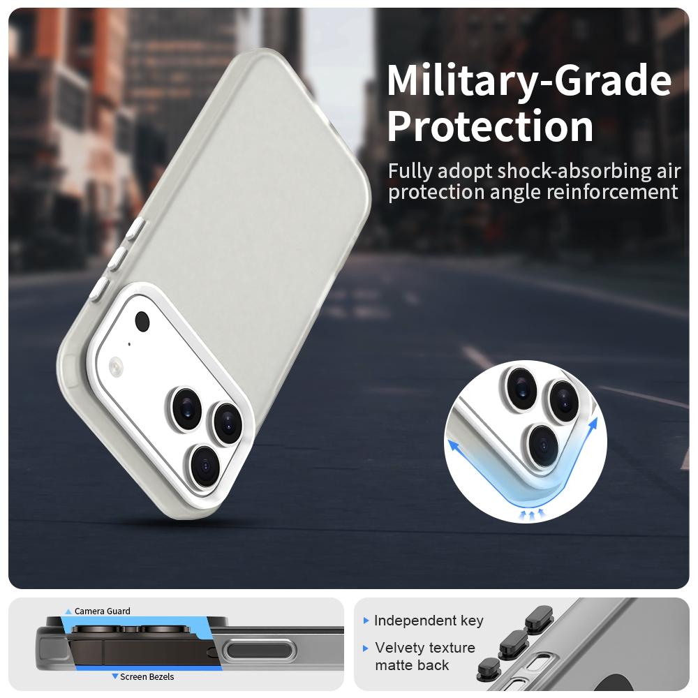For iPhone 17 Pro Case PC+TPU+PET Matte Anti-Drop Phone Back Cover