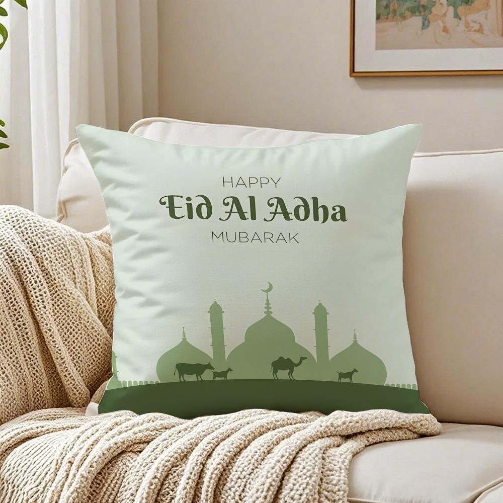 Fashion Daily Life E-Eid Al-Adhas Cushion Cover Linen Pillowcase Soft For Sofa Bed Home Room Decor