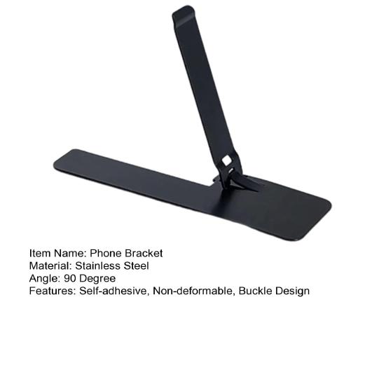 Phone Stand Foldable Self-adhesive Non-deformable Stainless Steel Not Effect Phone Using Lazy Phone Bracket Mobile Phone Accessories