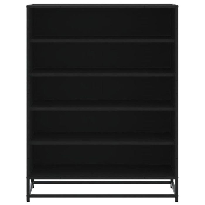 VidaXL Meuble à chaussures noir 75x38x97,5 cm bois d'ingénierie métal 3300870