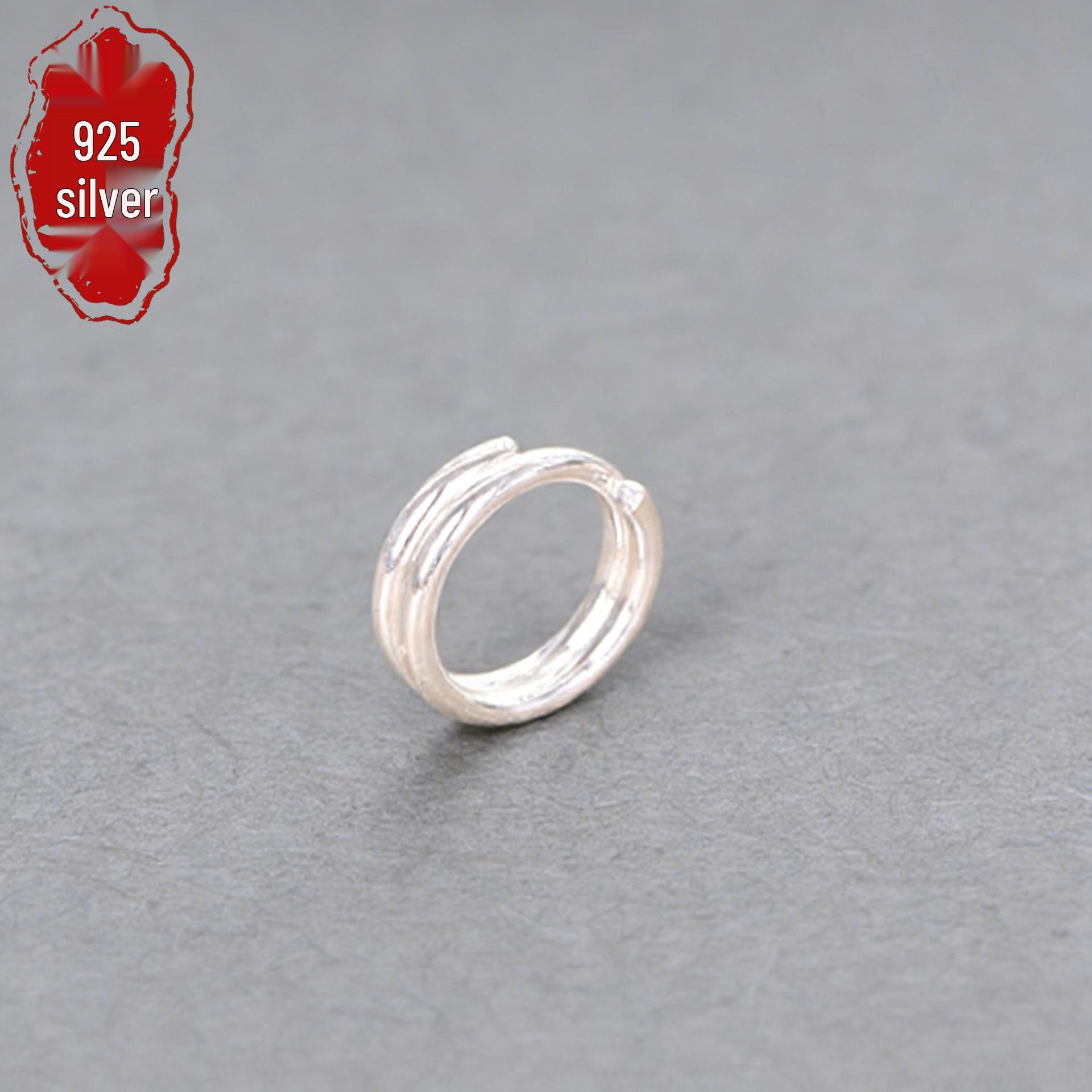 925 Sterling Silver Double-Layered Open & Closed Jump Ring Connector for DIY Necklaces 3mm