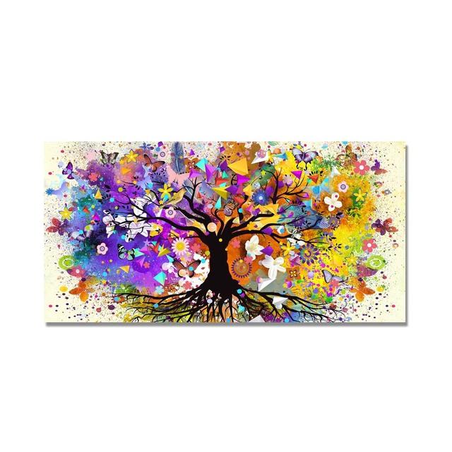 Abstrakt akvarell Livets tre Oljemaleri Kunstplakat og trykkgalleri Veggkunstbilder Hjemdekorasjon