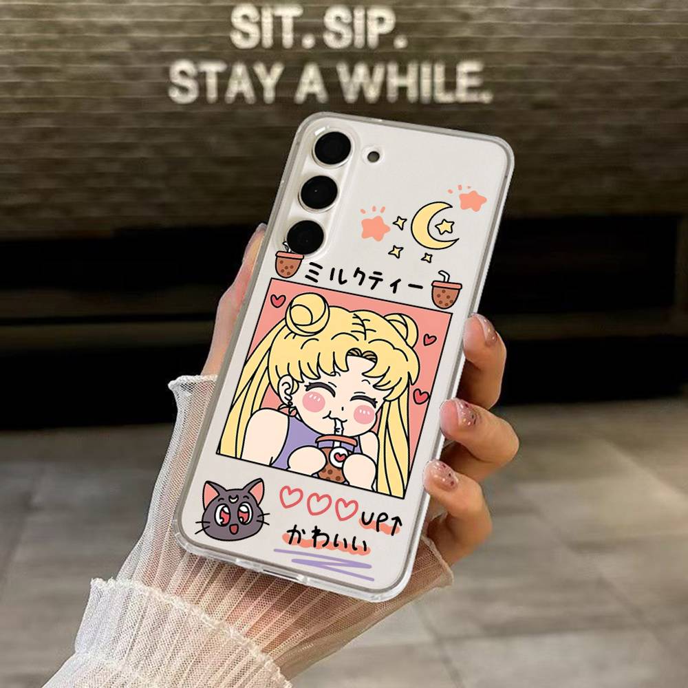 Custodia per Telefono Anime Carina S-Sailor Moon-S per Samsung Galaxy S25 S24 S23 S22 S21 FE Ultra Plus A32 A53 A13 A31 Cover Morbida