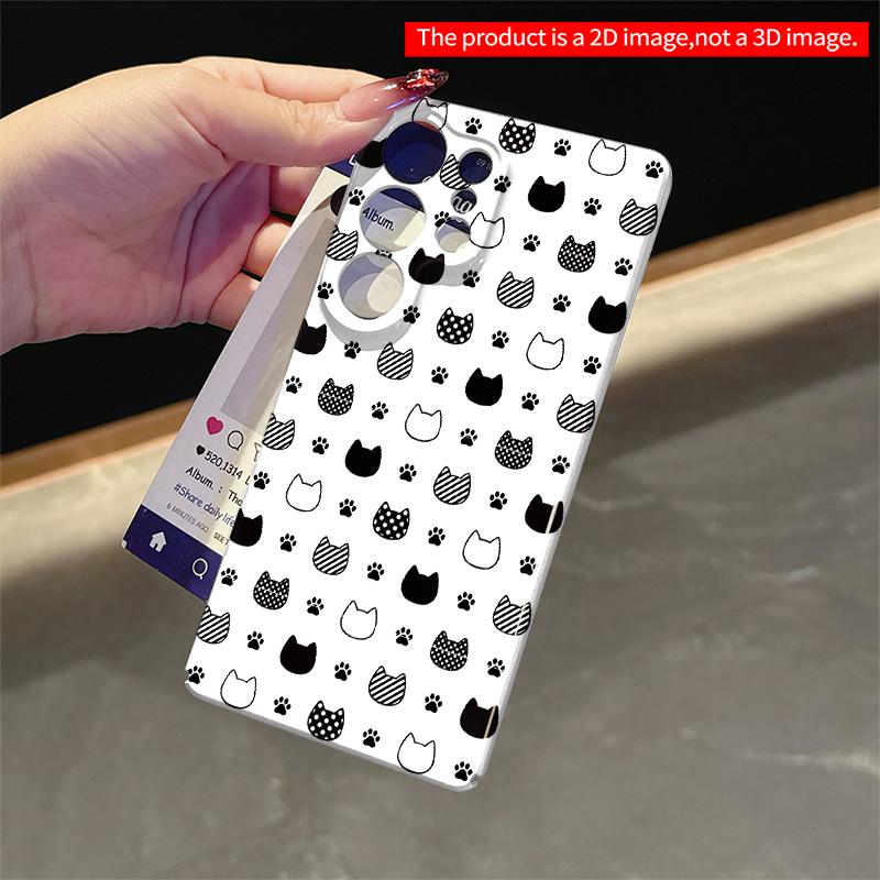2DFlat Samsung phone case Cute Cat and Paw Print Pattern Phone Case Applicable to Galaxy S22 S23 S24 S25ULTRA S26 A12 A13 A14 A15 A16