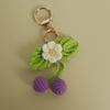Cute Fruit Series Crochet Keychain Handmaking Knitted Strawberry Keyrings Cute Cherry Keyrings For Bag Pendant Custom Accessory