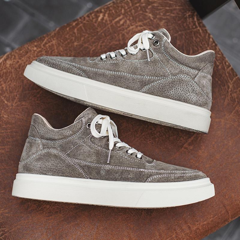 Italian Brand Fashionable Brown Thick Soled Sports Shoes Wear-resistant Non Slip Men's Casual Shoes Men's High Top Shoes