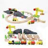 Children's Wooden Track Set Magnetic Small Train Assembly Combination Suspension Bridge Wooden Boy and Girl Toy Gift