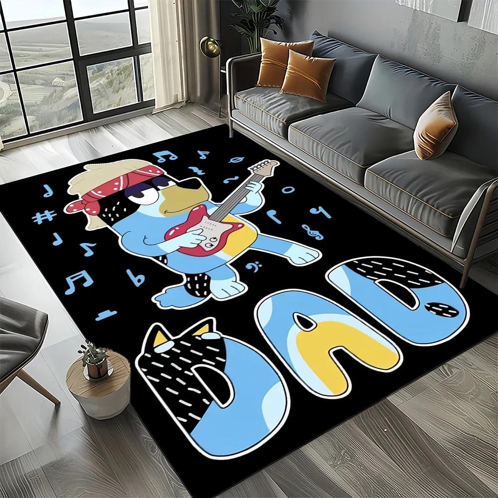 3D Print B-Blueys Family Cartoon Dog Carpet Rug for Living Room Bedroom Home Sofa Decoration,Kid Play Non-slip Floor Mat