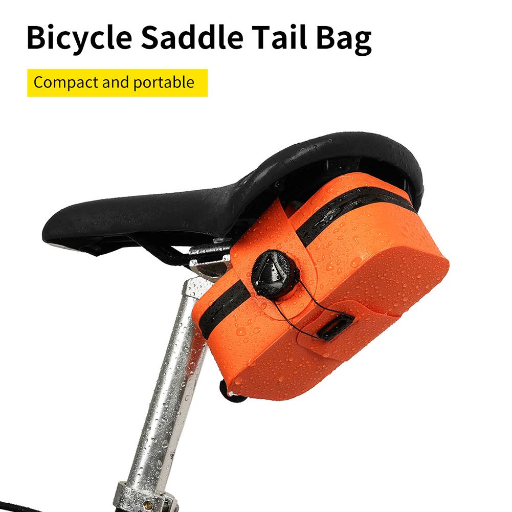 Waterproof Bicycle Saddle Bag W/ Rotating Lacing Bicycle Seat Bag Portable Cycling Seat Pack Easy Attachment for Road Bikes