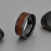 Titanium Steel Wooden Grain Ring With Resin Coating For Men And Women Fashion Jewelry